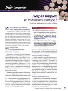 Herpès simplex un traitement si complexe