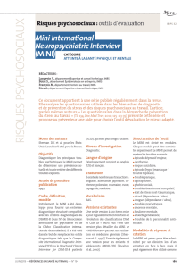 Mini International Neuropsychiatric Interview (MINI)