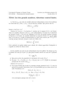 TD10. Loi des grands nombres, théorème central limite.