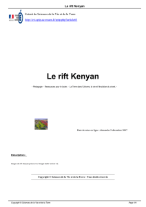Le rift Kenyan - Sciences de la Vie et de la Terre
