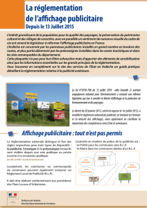 Plaquette Ardèche : La réglementation de l`affichage publicitaire