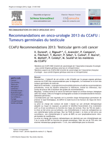 Recommandations en onco-urologie 2013 du CCAFU : Tumeurs
