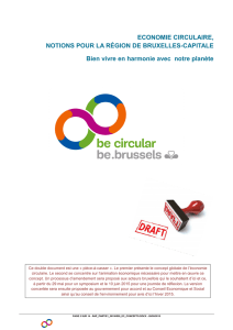 Partie 1 : Economie circulaire, notions pour la région de Bruxelles