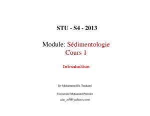 Module: Sédimentologie Cours 1 - stu-s4