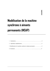 Modélisation de la machine synchrone à aimants permanents (MSAP)