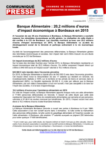 Banque Alimentaire : 20,2 millions d`euros d`impact
