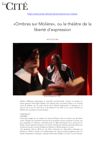 «Ombres sur Molière», ou le théâtre de la liberté d`expression
