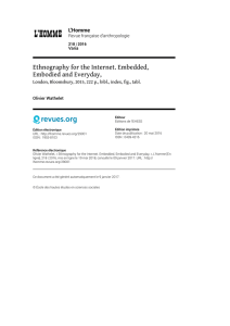 Ethnography for the Internet. Embedded, Embodied and Everyday