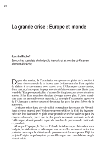La grande crise : Europe et monde