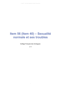 Item 56 (Item 40) – Sexualité normale et ses troubles