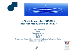 « Stratégie française (2015-2020) pour faire face aux défis de l`eau? »