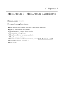 Mécanique I - Mécanique galiléenne