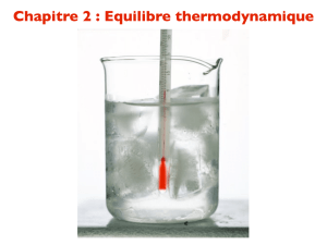 Chapitre 2 : Equilibre thermodynamique