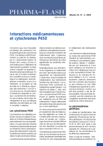 Interactions médicamenteuses et cytochromes P450