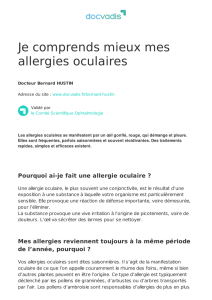 Je comprends mieux mes allergies oculaires