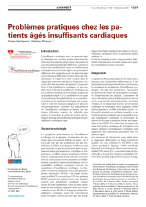 Problèmes pratiques chez les patients âgés insuffisants cardiaques