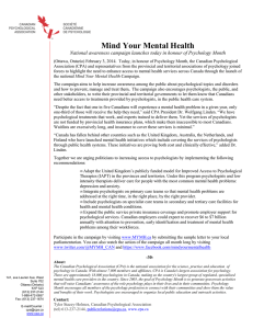 Mind Your Mental Health - Canadian Psychological Association