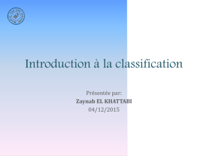 Introduction à la classification