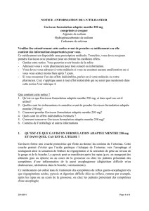 NOTICE : INFORMATION DE L`UTILISATEUR Gaviscon formulation