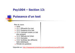 Psy1004 – Section 13: Puissance d`un test