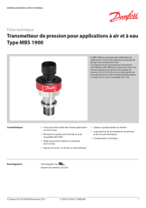 Transmetteur de pression pour applications à air et à eau
