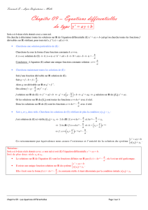 Chapitre 09 – Equations différentielles du type y`=ay+b