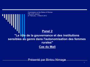 Panel 2 ″Le rôle de la gouvernance et des institutions sensibles au