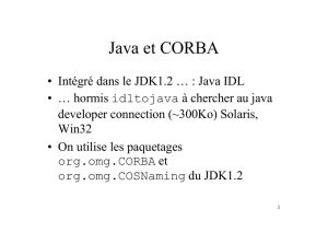 Java IDL (accès au monde CORBA à l`aide de Java)