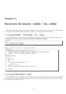 Structure de boucle : while / do...while