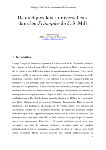 dans les Principles de JS Mill - 16e colloque international de l