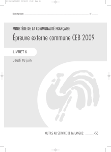 Épreuve externe commune CEB 2009
