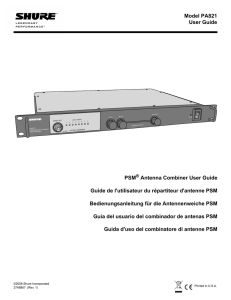 Shure PA821 User Guide (French)