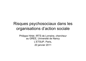 Risques psychosociaux dans les organisations d`action sociale