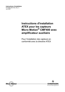 Instructions d`installation ATEX pour les capteurs Micro
