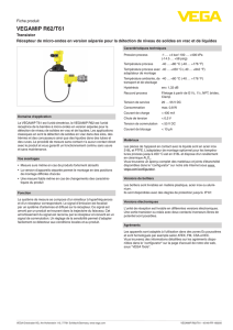 Data sheet - VEGAMIP R62/T61 - Transistor Récepteur de micro