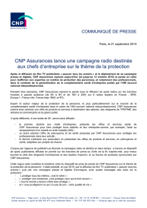 CNP Assurances - Communiqué de presse - Campagne radio