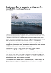 Fonte record de la banquise arctique cet été sous l`effet du