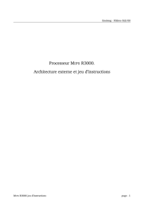 Processeur MIPS R3000. Architecture externe et jeu d`instructions