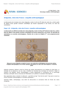 Arégonde, reine des Francs : enquête anthropologique
