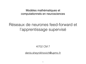 Réseaux de neurones feed-forward et l`apprentissage supervisé