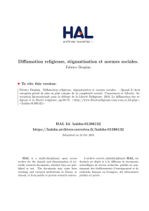 Diffamation religieuse, stigmatisation et normes sociales. - Hal-SHS