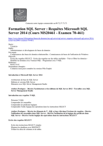 Requêtes Microsoft SQL Server 2014