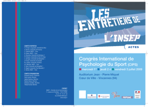 Actes INSEP 2009 - Société Française de Psychologie du Sport
