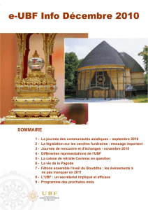 e-UBF Info Décembre 2010 - Union Bouddhiste de France