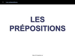 LES PRÉPOSITIONS (INTRODUCTION)