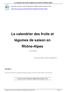Le calendrier des fruits et légumes de saison en Rhône - ale-lyon