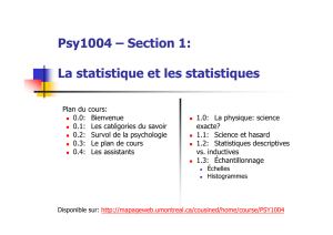 Psy1004 – Section 1: La statistique et les statistiques