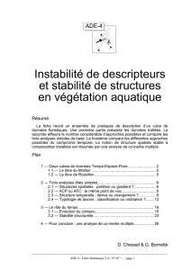 Instabilité de descripteurs et stabilité de structures en végétation