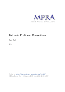 Full cost, Profit and Competition