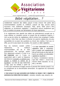 Bébé végétalien - Association Végétarienne de France